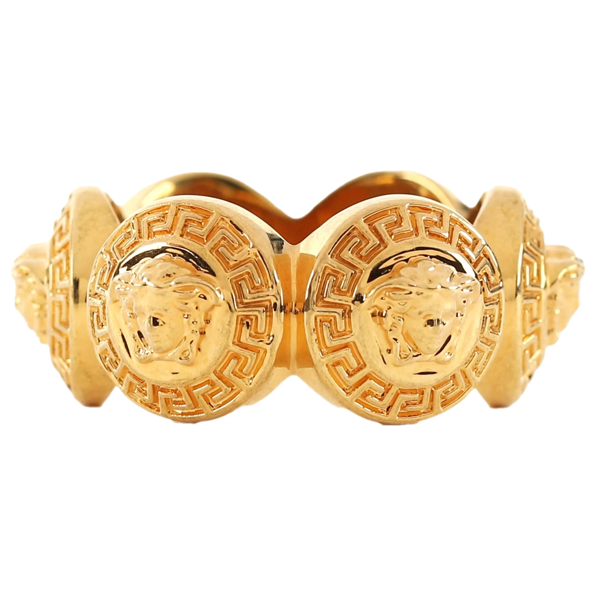 Pre-owned Versace Medusa Ring In Gold