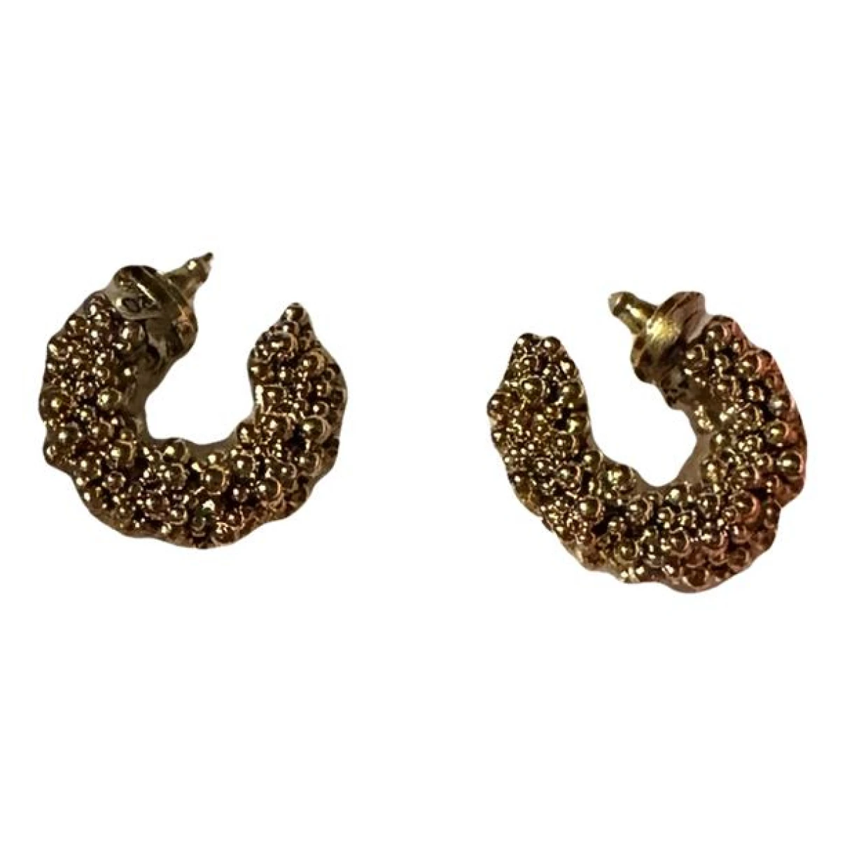 Pre-owned Oscar De La Renta Pearl Earrings In Gold