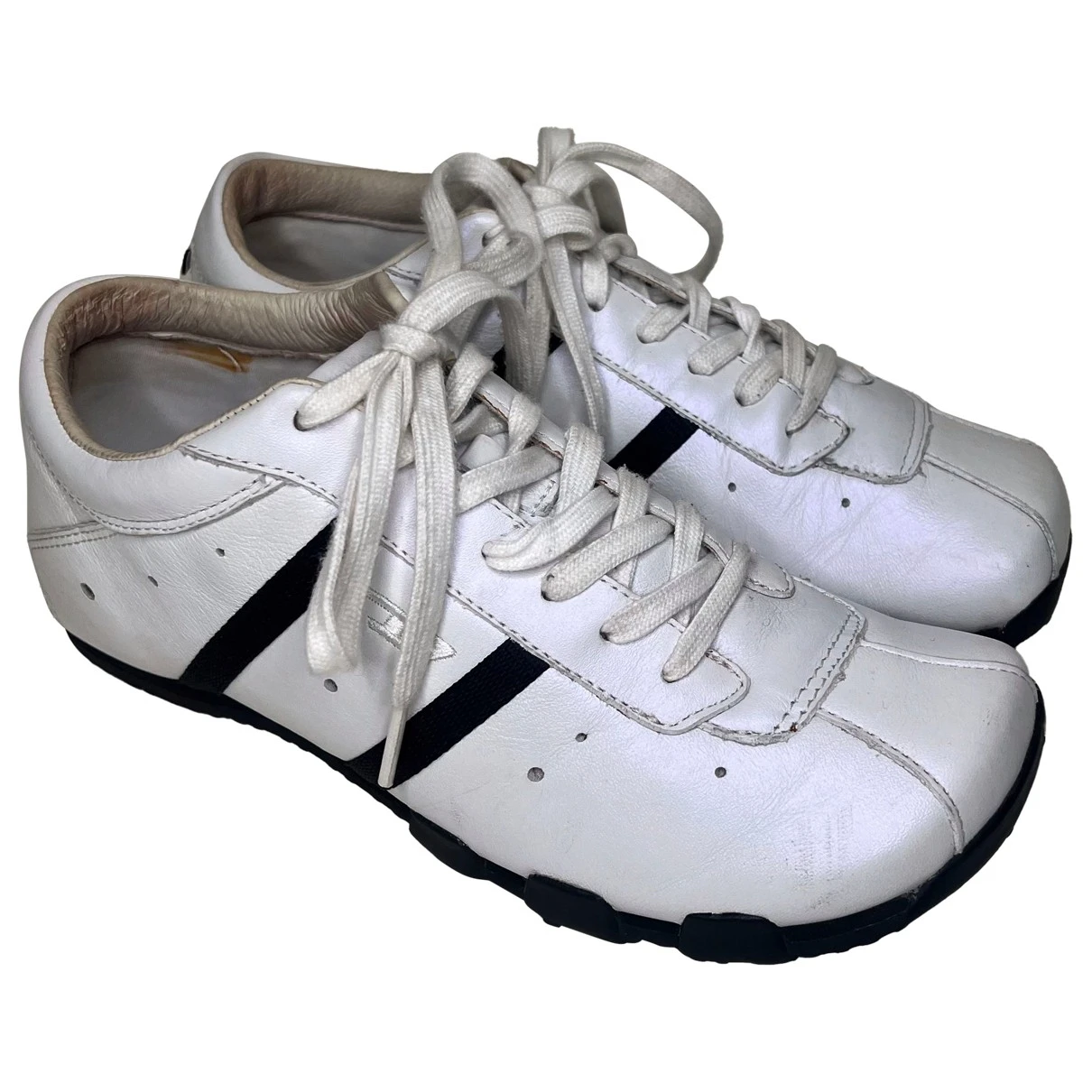 Pre-owned Diesel Leather Trainers In White