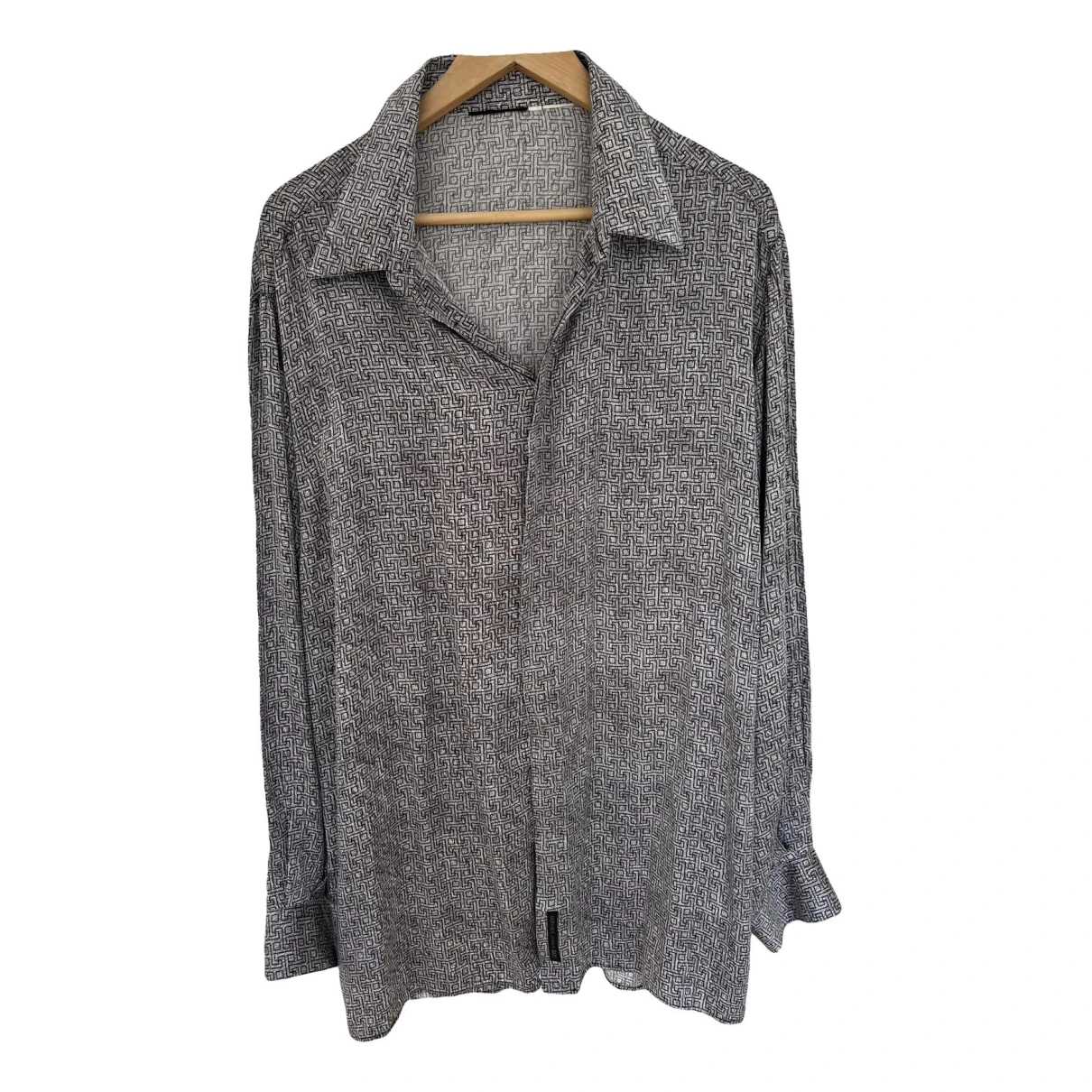 Pre-owned Versace Silk Shirt In Grey