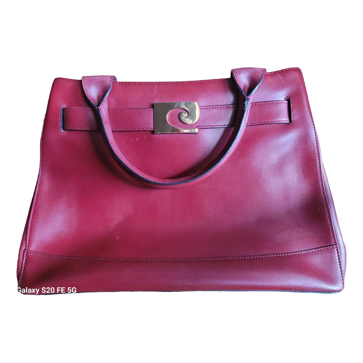 Pre-owned Pierre Cardin Leather Handbag In Burgundy