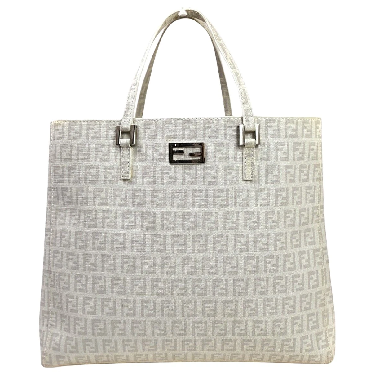 Pre-owned Fendi Cloth Handbag In White