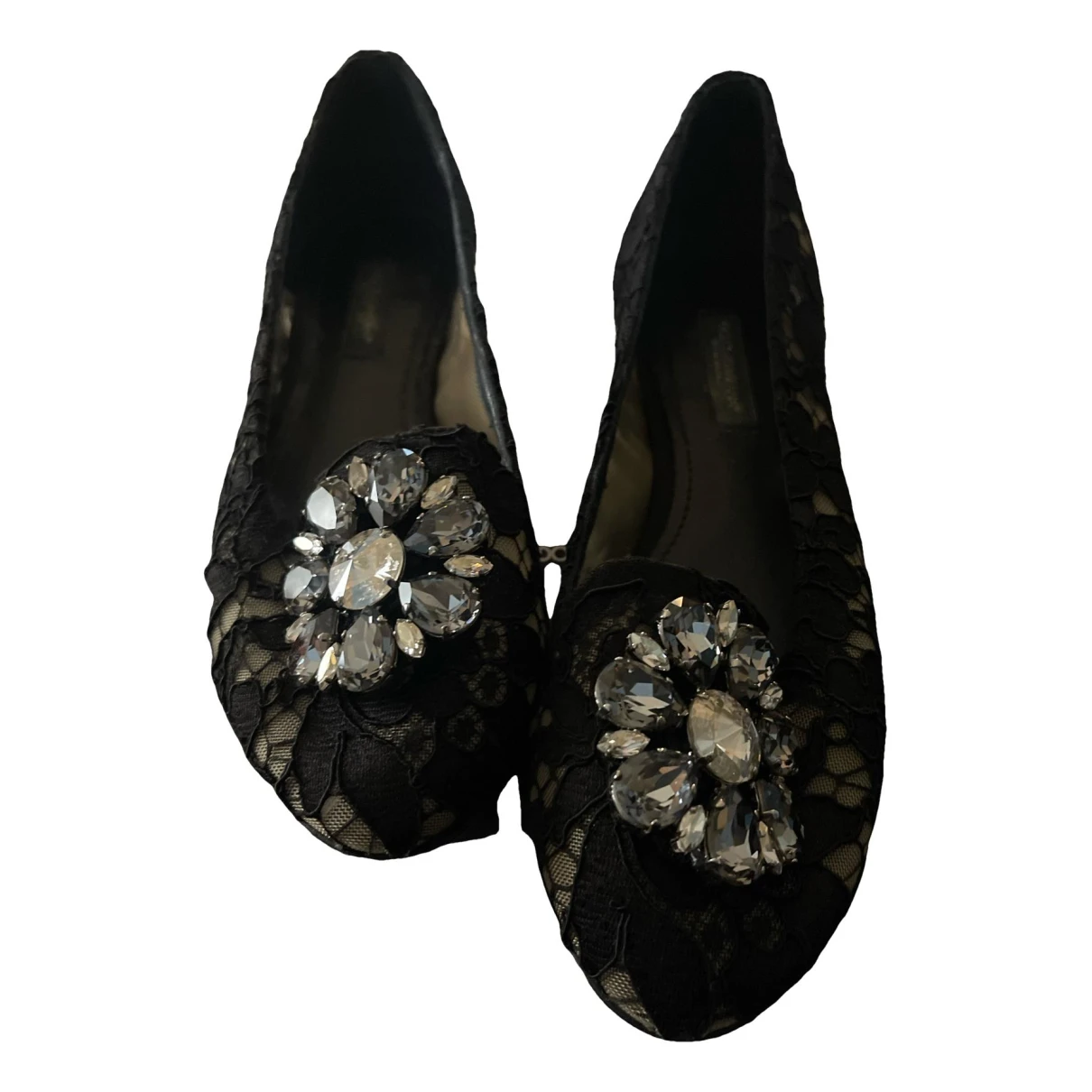 Pre-owned Dolce & Gabbana Leather Ballet Flats In Black