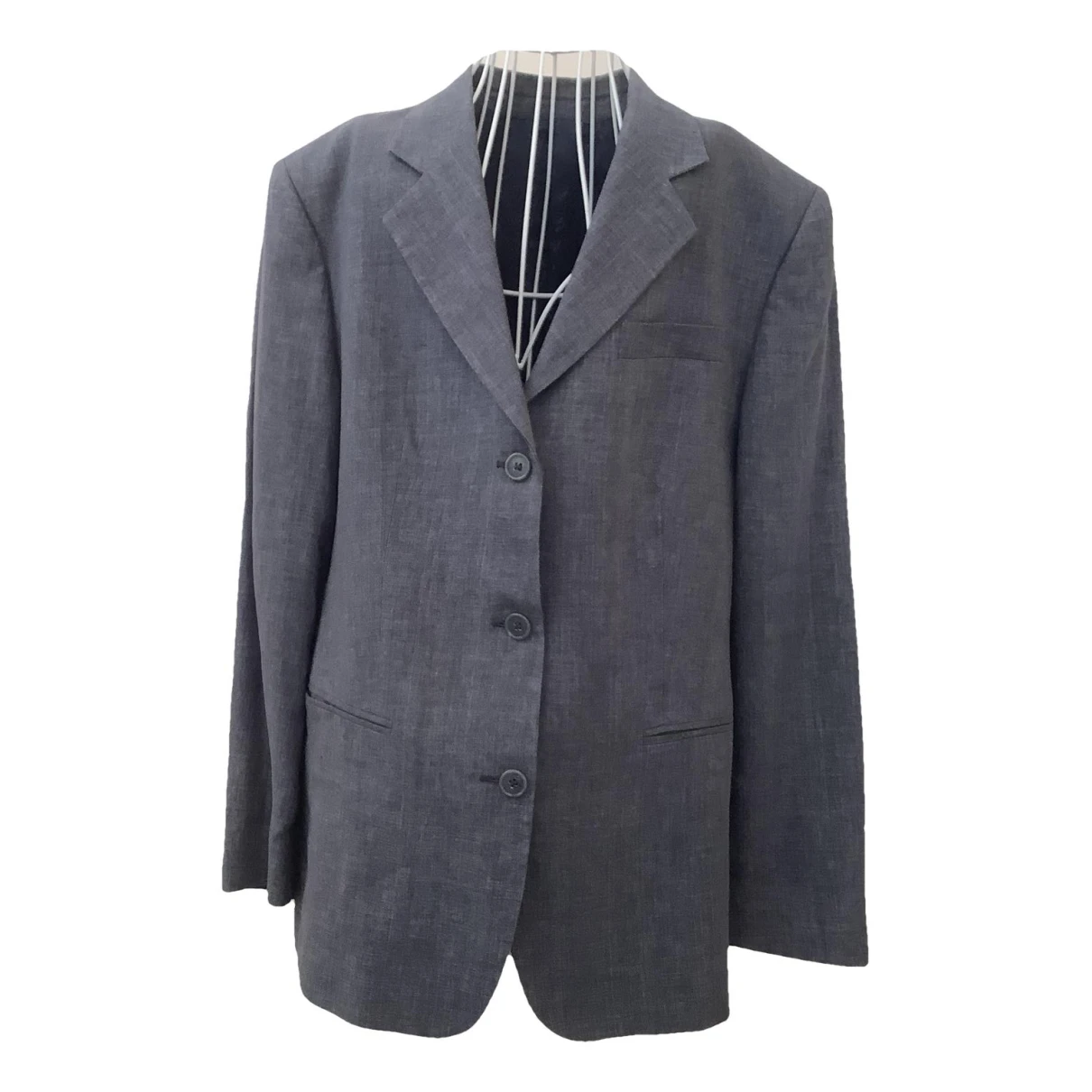 Pre-owned Roberto Capucci Linen Blazer In Grey