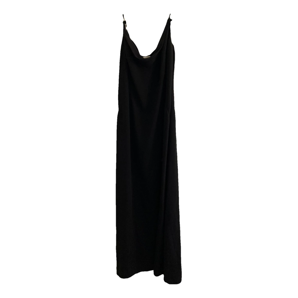 Pre-owned Valentino Silk Maxi Dress In Black