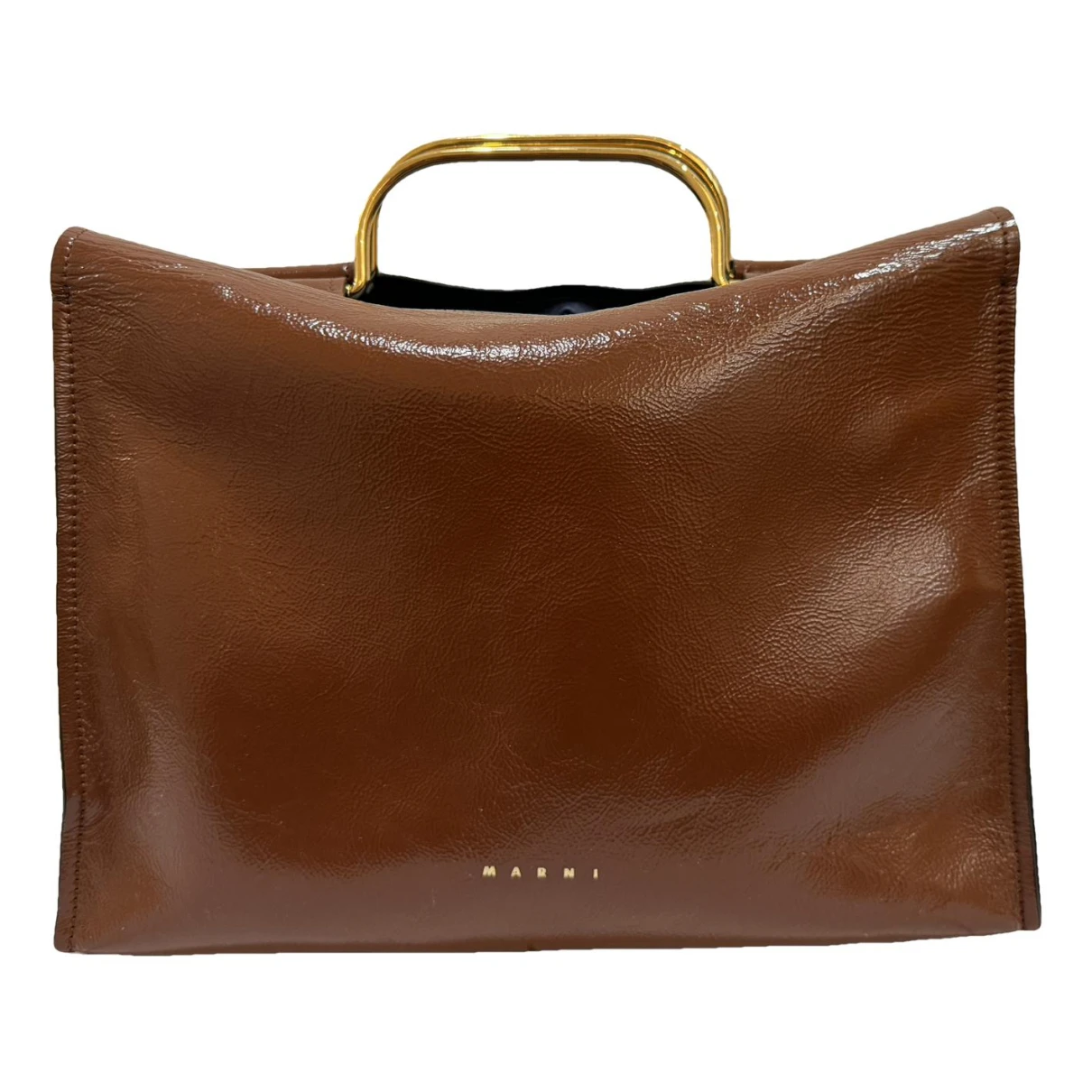 Pre-owned Marni Leather Tote In Camel