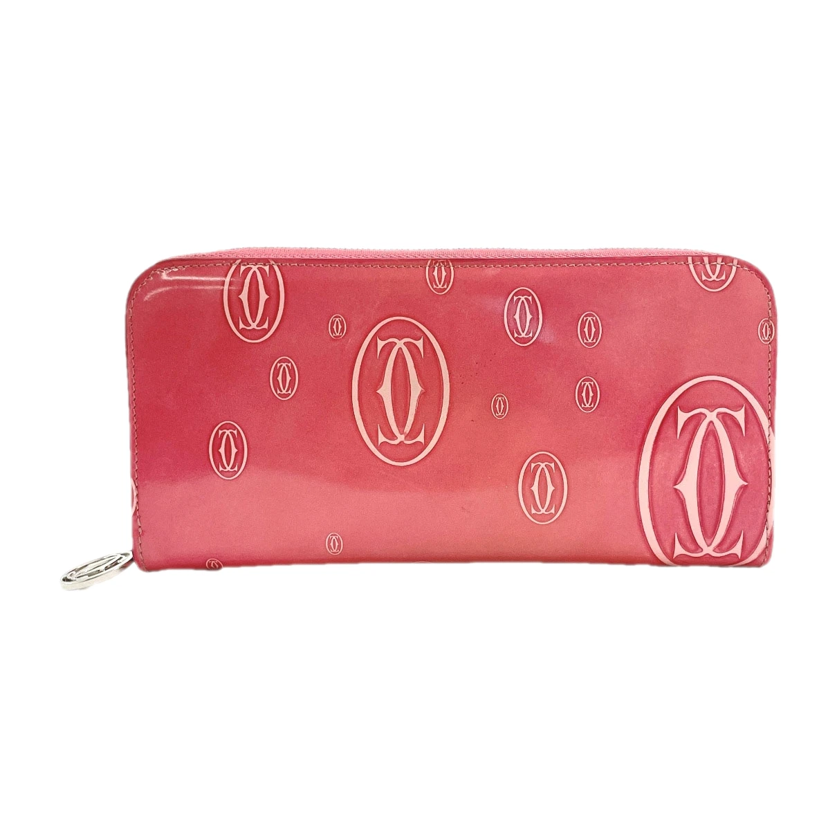 Pre-owned Cartier Patent Leather Wallet In Pink