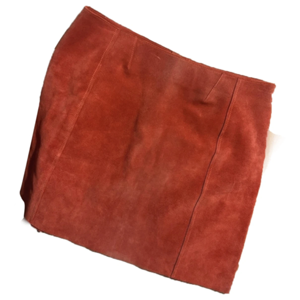 Pre-owned Maje Leather Mini Skirt In Red