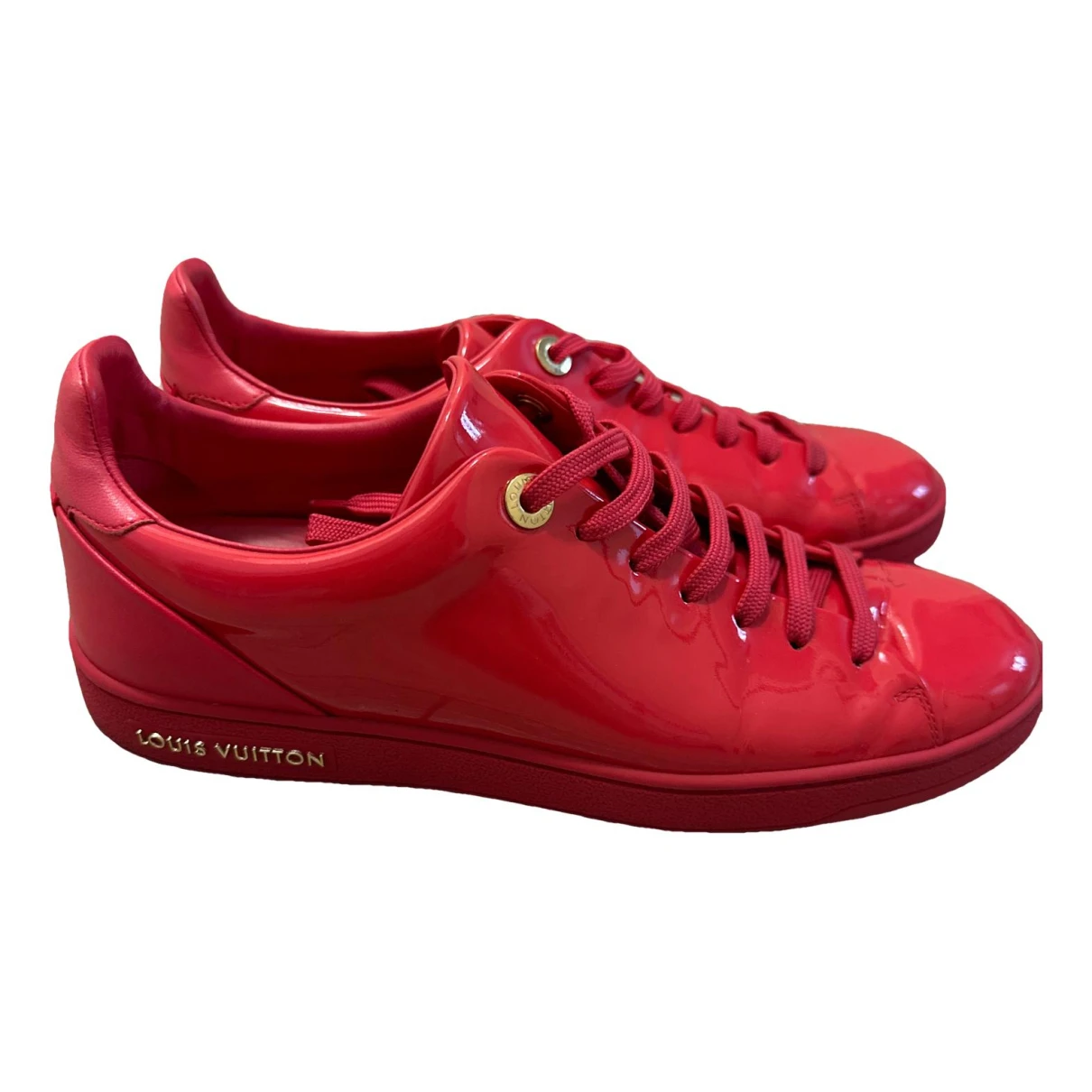 Pre-owned Louis Vuitton Frontrow Leather Trainers In Pink