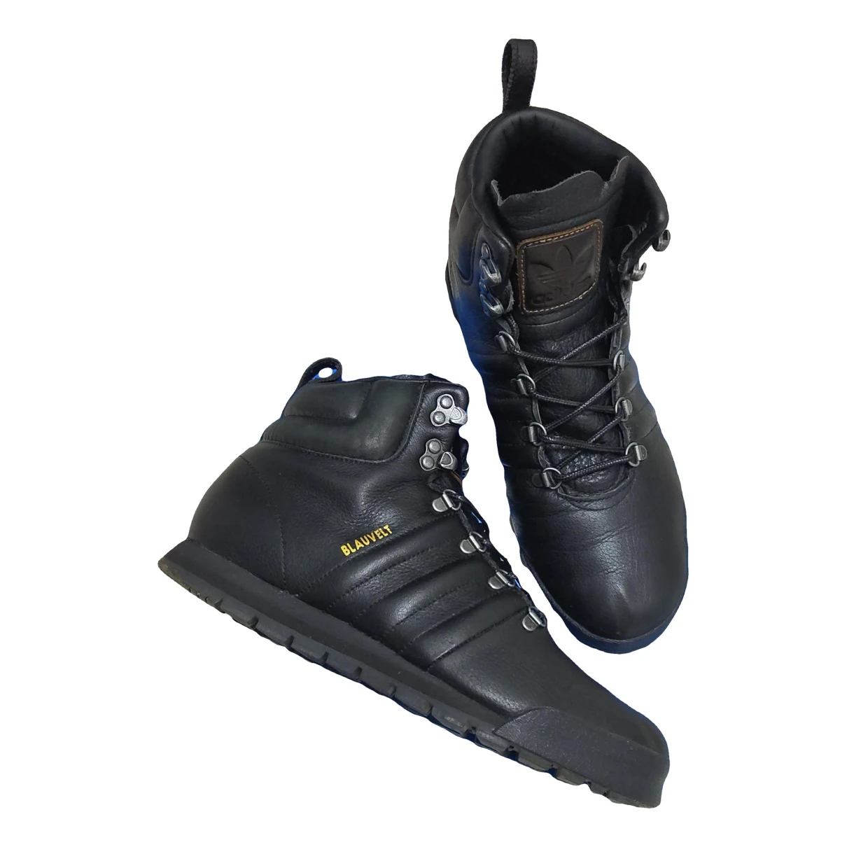 Pre-owned Adidas Originals Leather Boots In Black