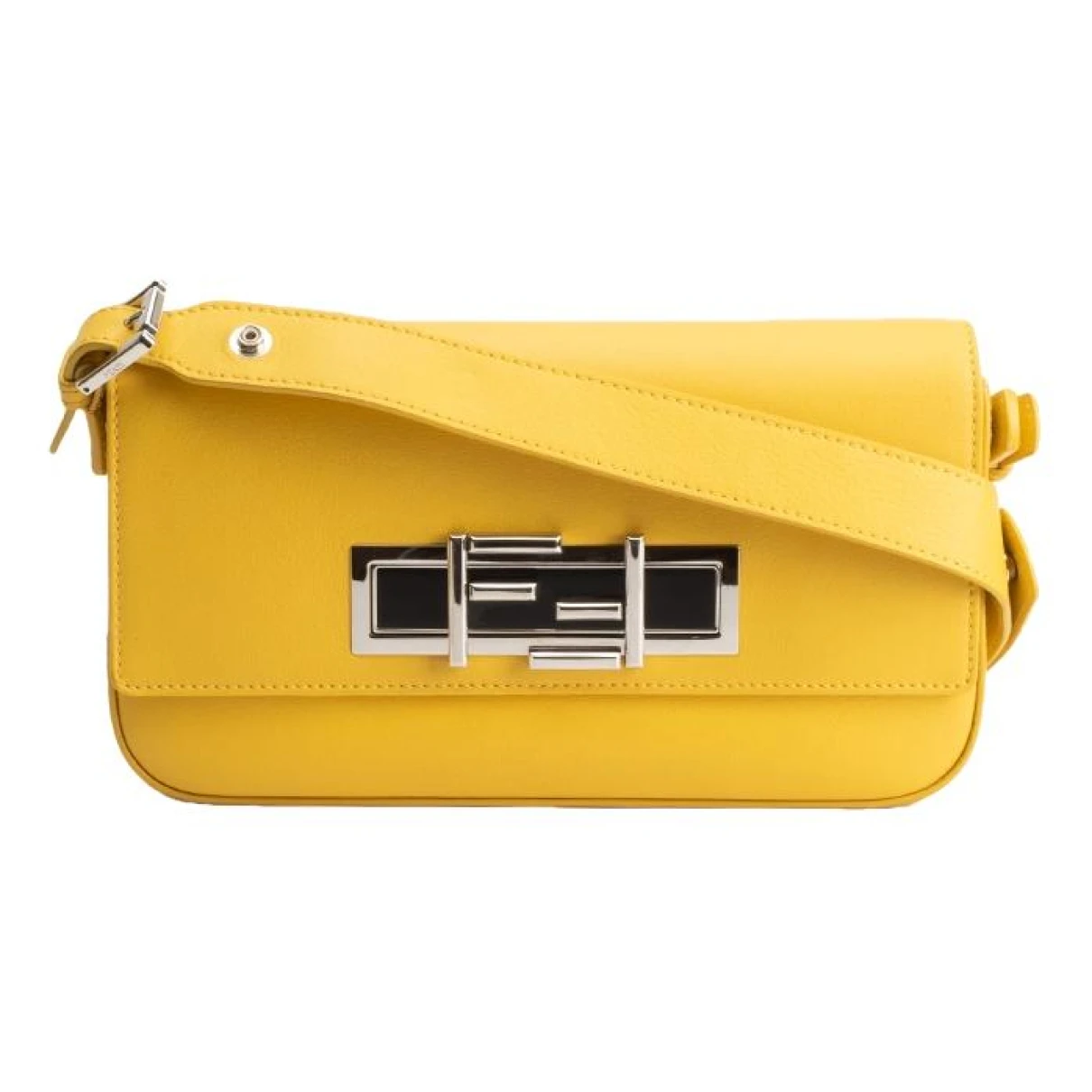 Pre-owned Fendi Baguette Leather Bag In Yellow