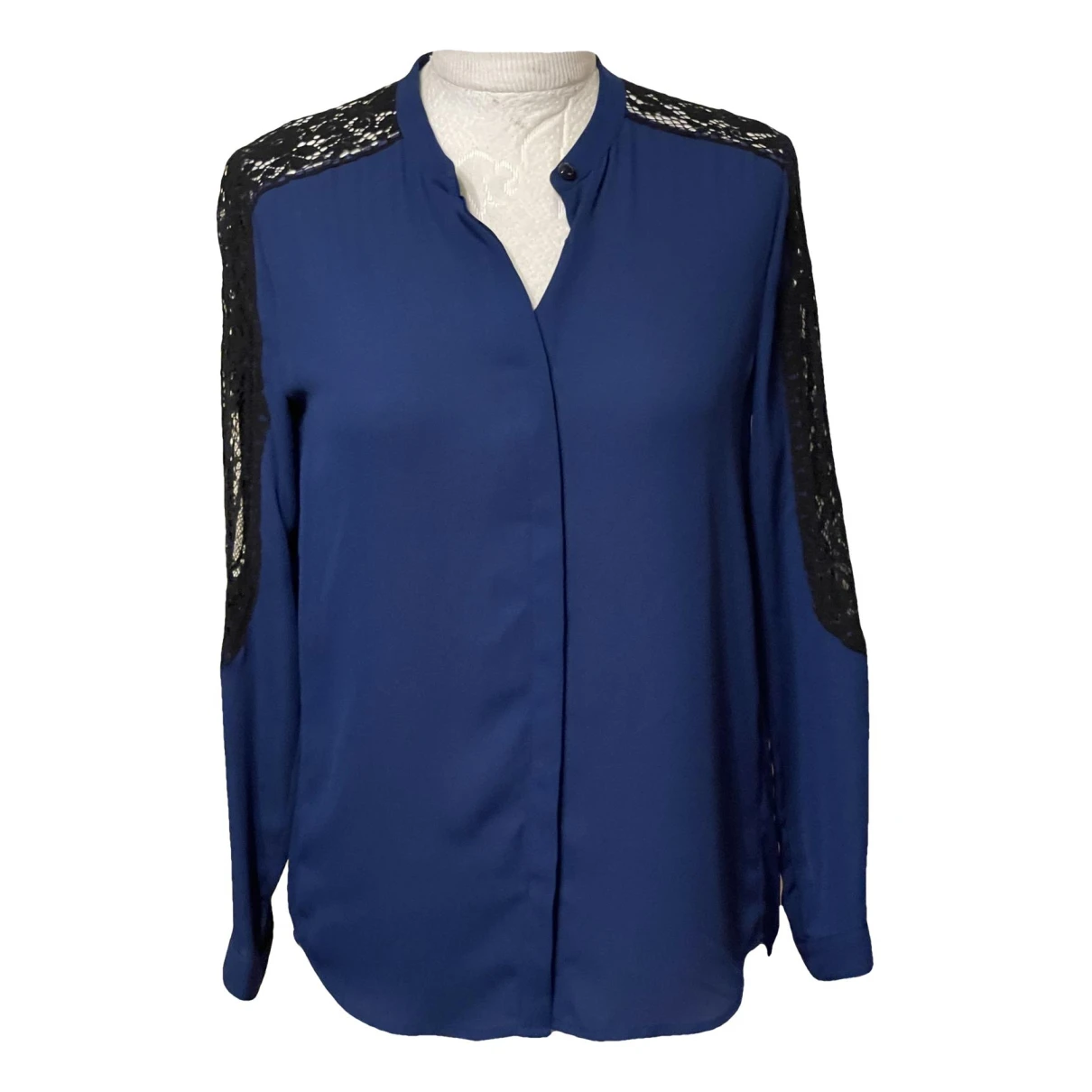 Pre-owned The Kooples Spring Summer 2020 Silk Blouse In Blue