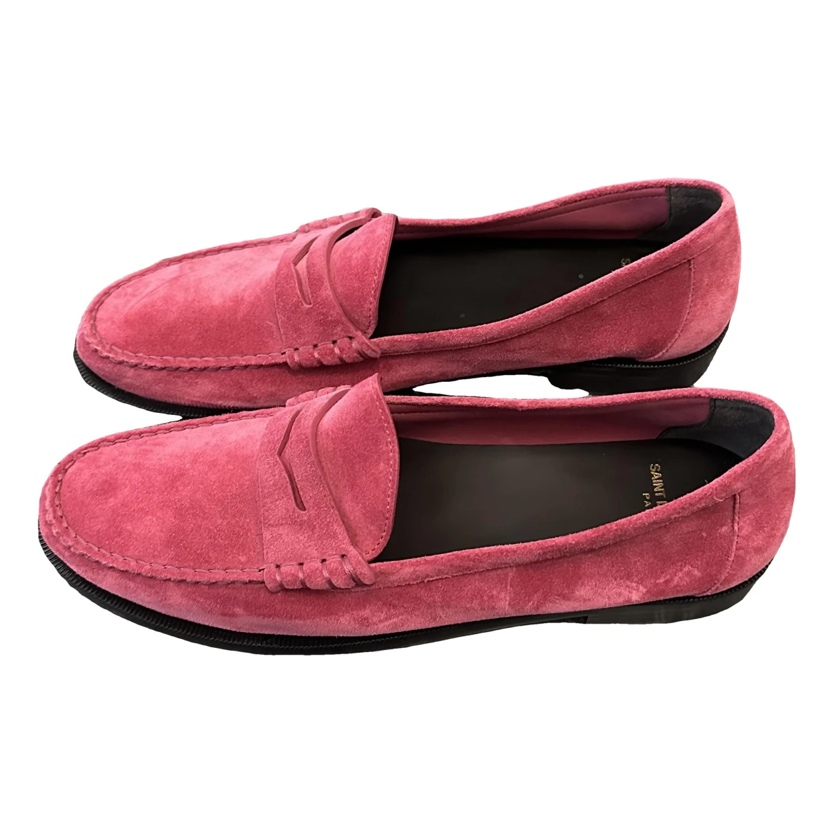 Pre-owned Saint Laurent Flats In Pink