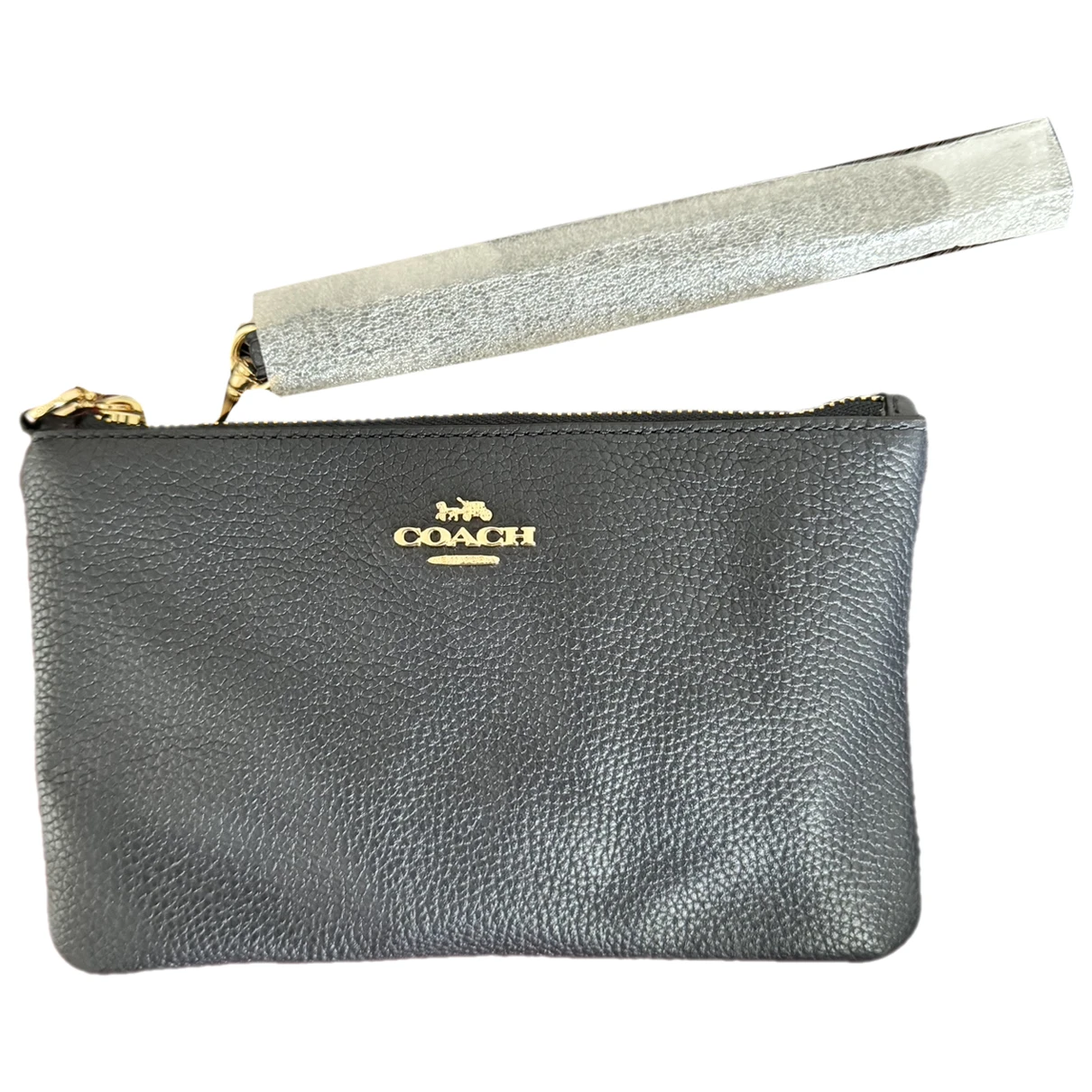 Pre-owned Coach Leather Clutch In Navy