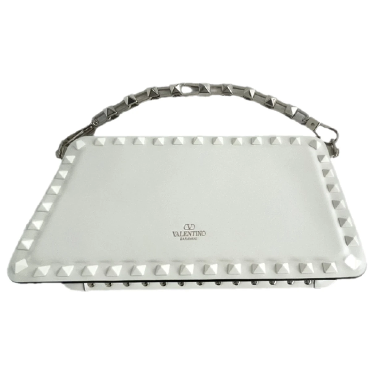 Pre-owned Valentino Garavani Rockstud Leather Handbag In White
