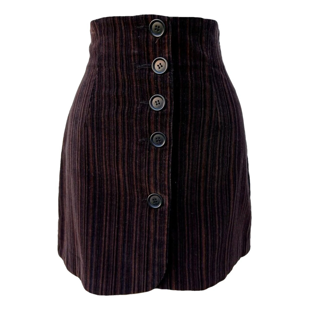 Pre-owned Romeo Gigli Velvet Mini Skirt In Brown