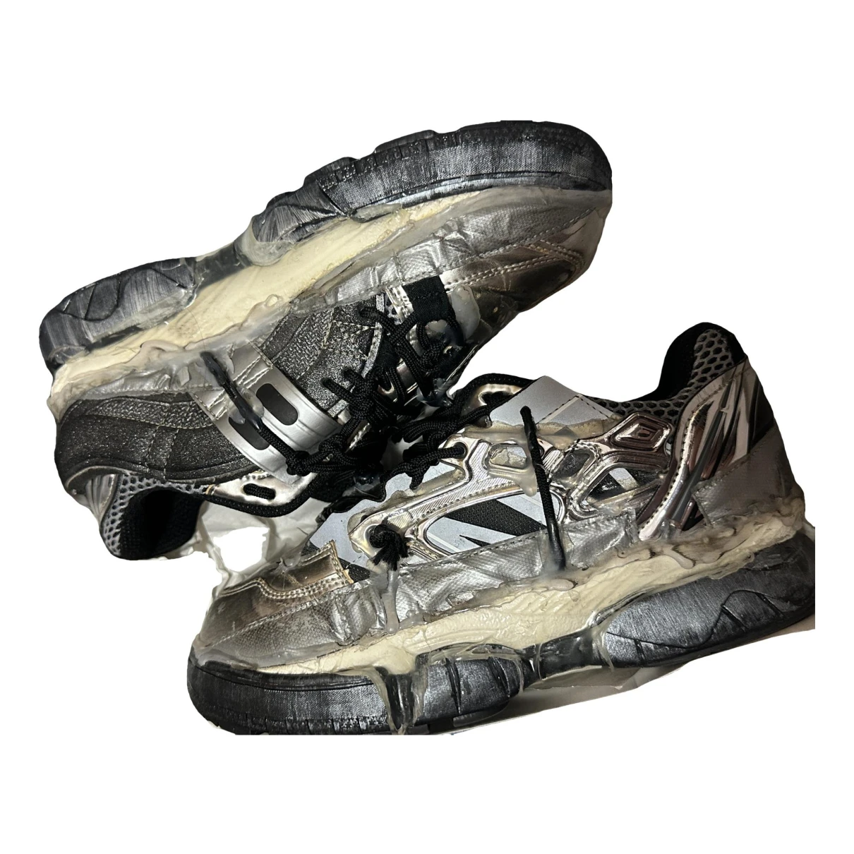 Pre-owned Maison Margiela Low Trainers In Silver