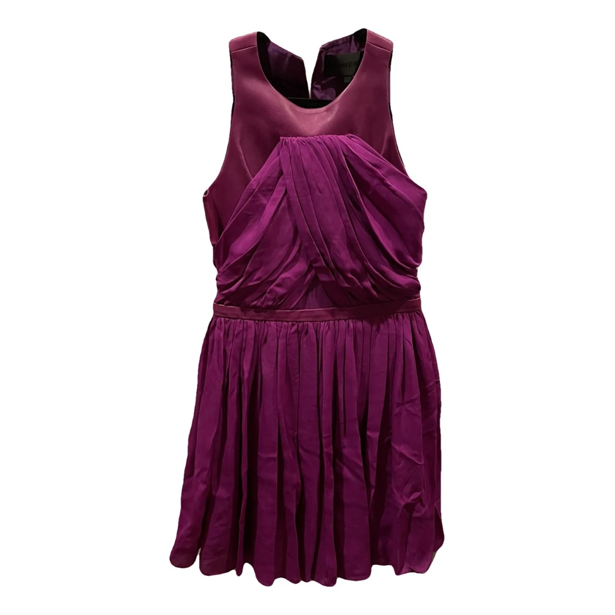 Pre-owned Cushnie Et Ochs Leather Mini Dress In Purple