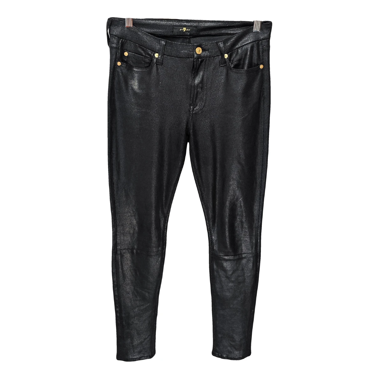 Pre-owned 7 For All Mankind Leggings In Black