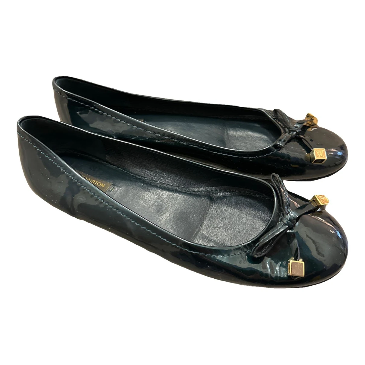 Pre-owned Louis Vuitton Leather Ballet Flats In Blue