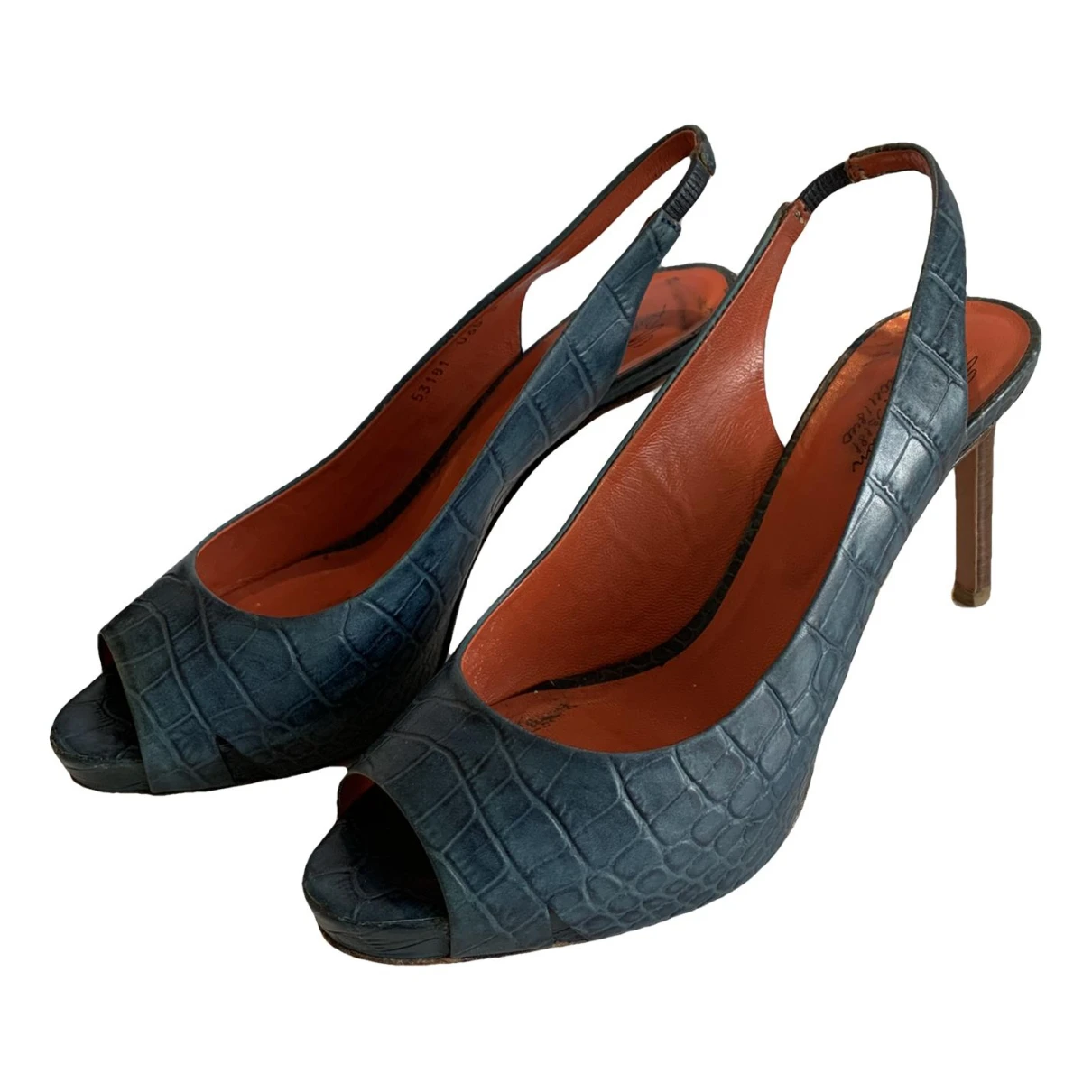 Pre-owned Santoni Leather Heels In Blue