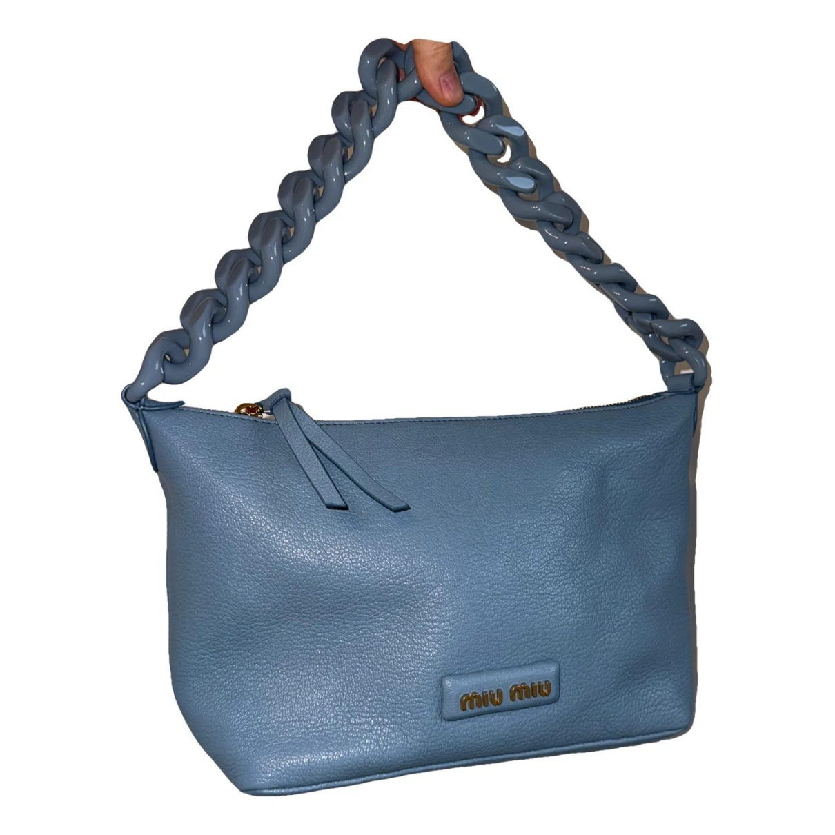 Pre-owned Miu Miu Miu Spirit Leather Handbag In Blue