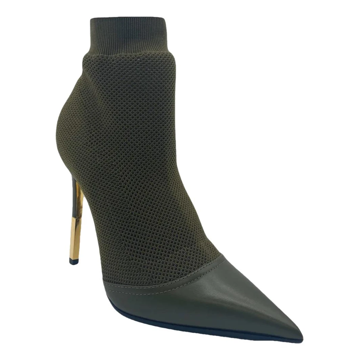 Pre-owned Balmain Leather Heels In Green