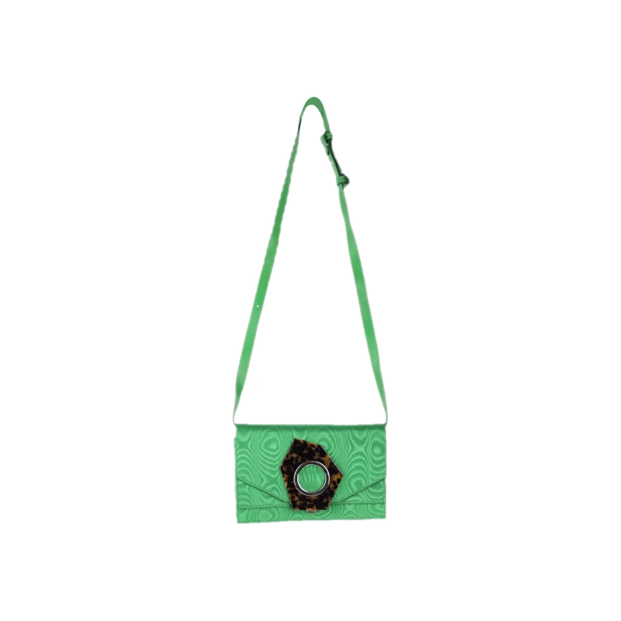 Pre-owned Ganni Leather Mini Bag In Green