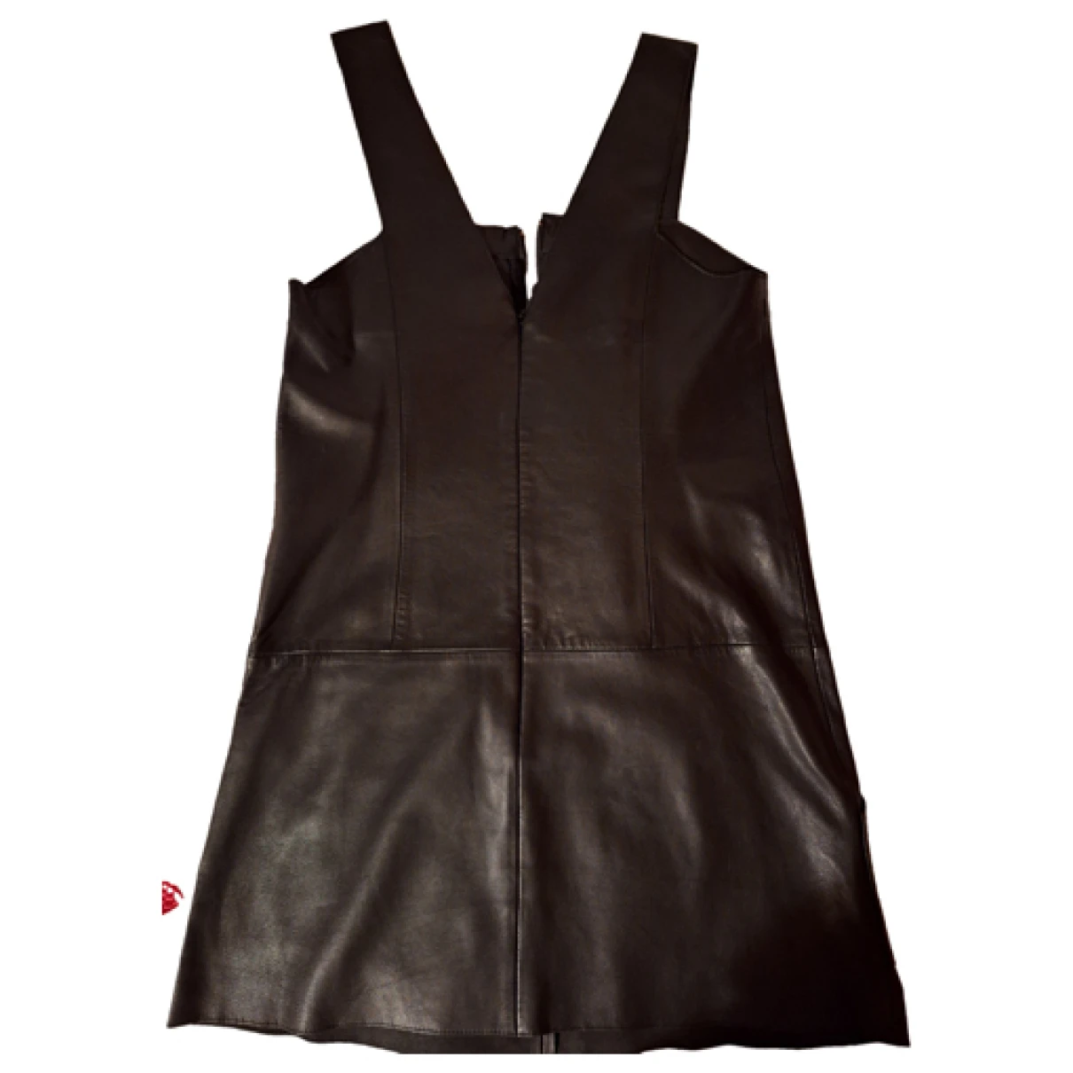 Pre-owned Ba&sh Leather Mid-length Dress In Black