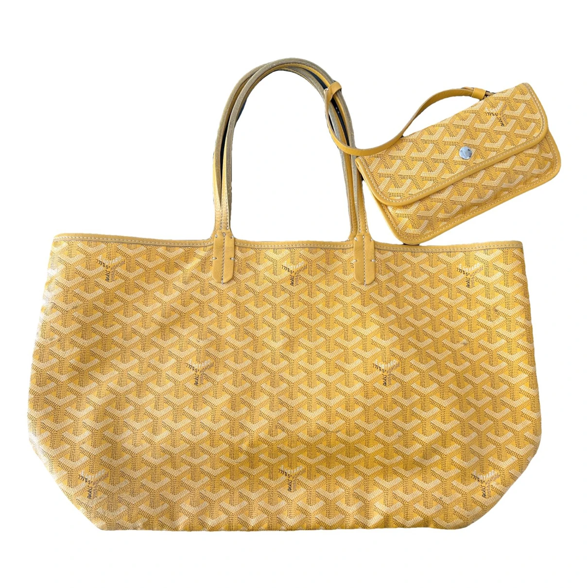 Pre-owned Goyard Saint-louis Leather Tote In Yellow