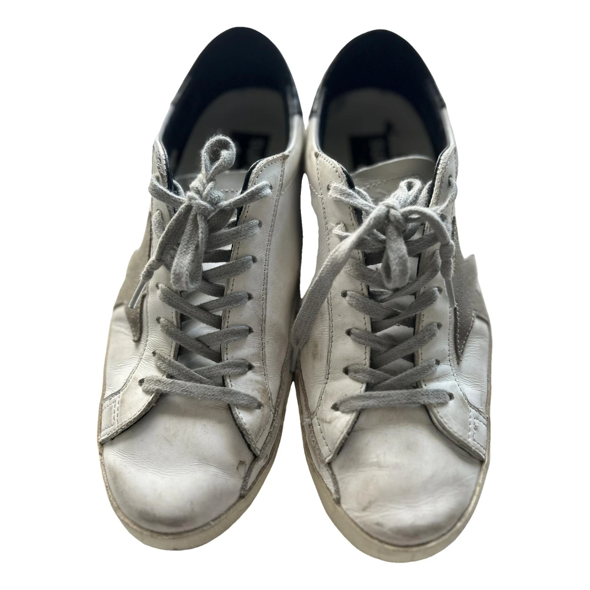 Pre-owned Golden Goose Superstar Low Trainers In White
