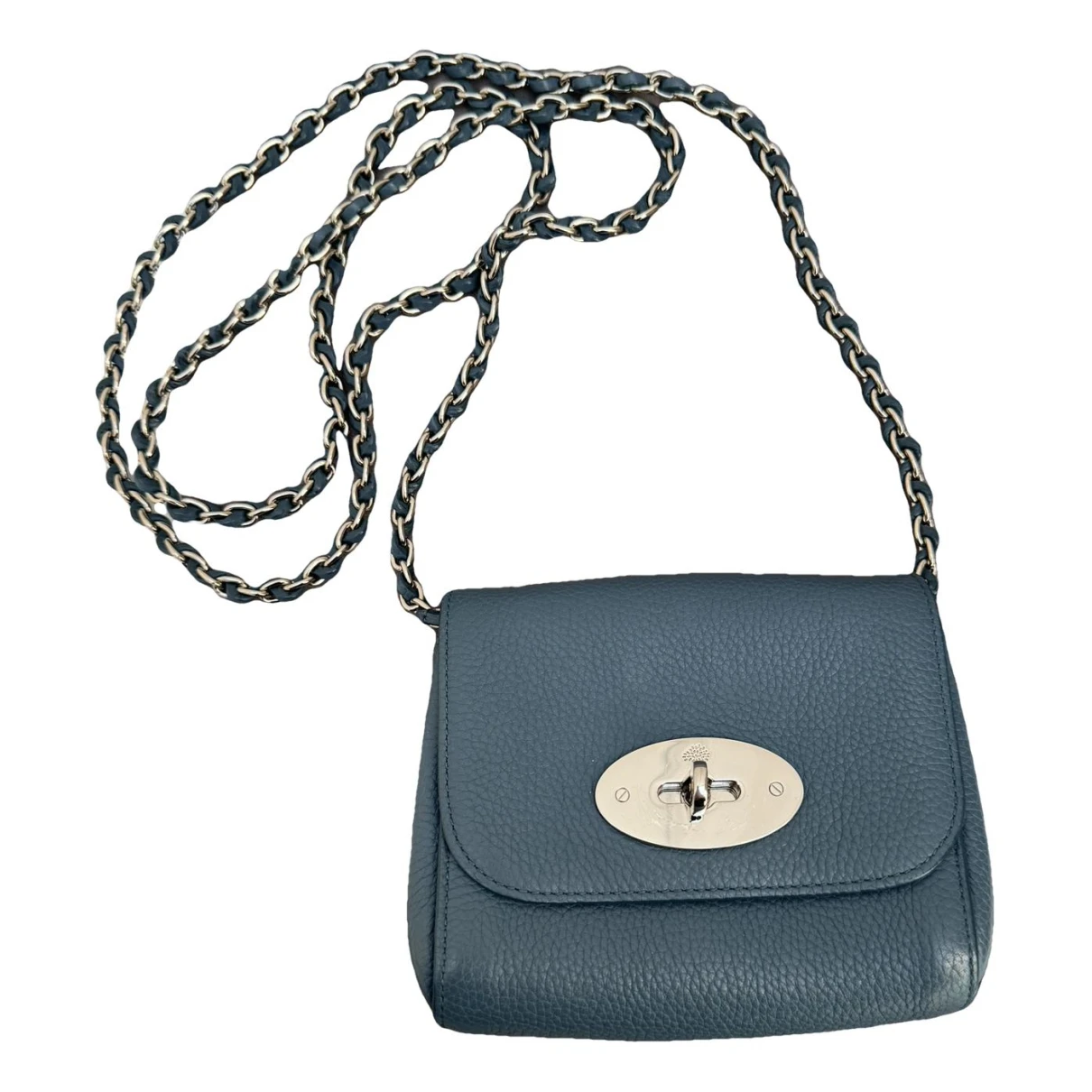 Pre-owned Mulberry Lily Leather Crossbody Bag In Blue