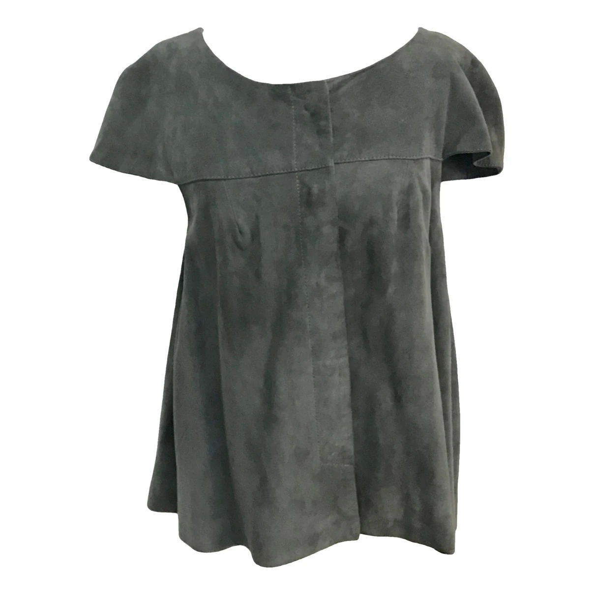 Pre-owned Ba&sh Leather Top In Green