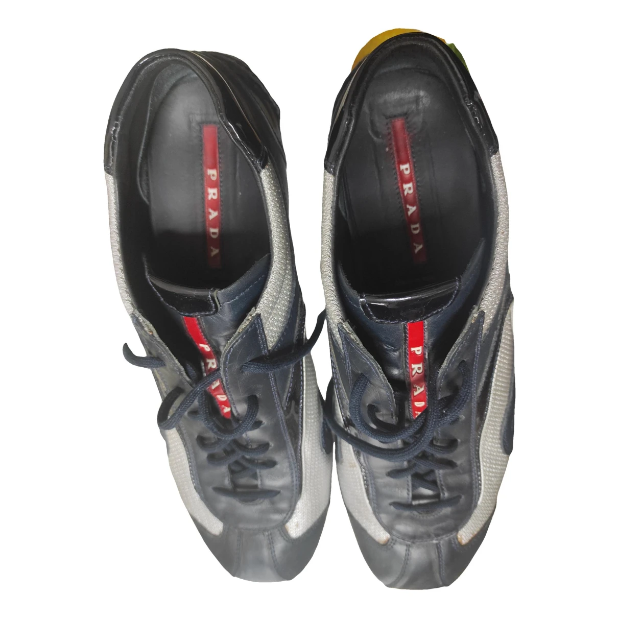 Pre-owned Prada Leather Low Trainers In Grey
