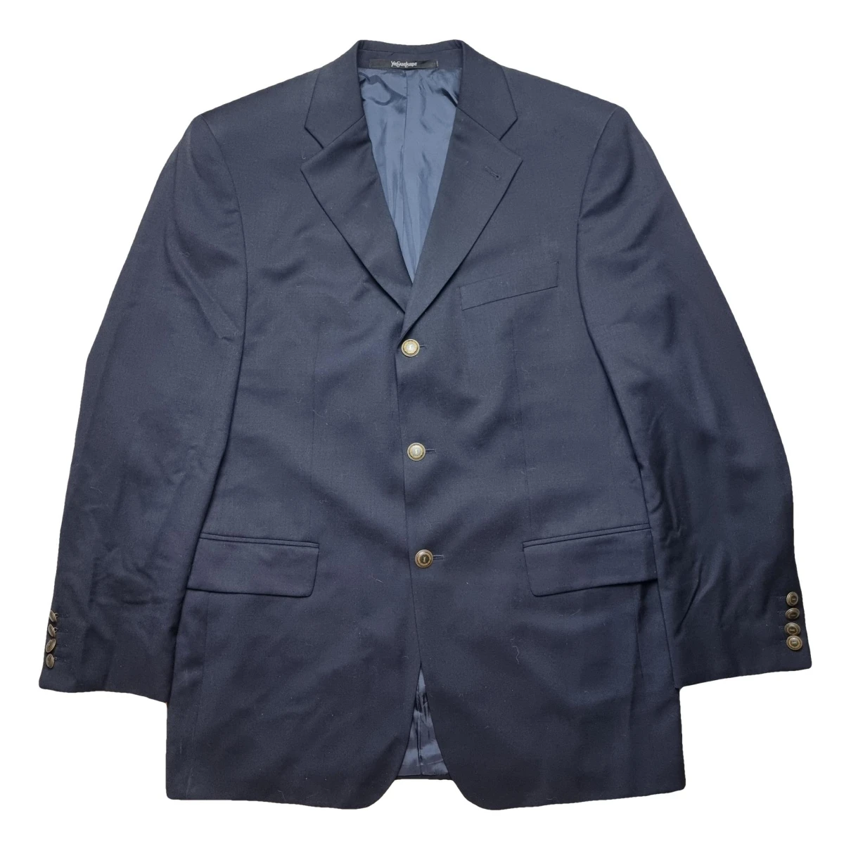Pre-owned Saint Laurent Wool Jacket In Navy