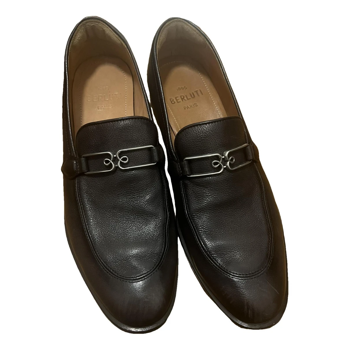Pre-owned Berluti Leather Flats In Black
