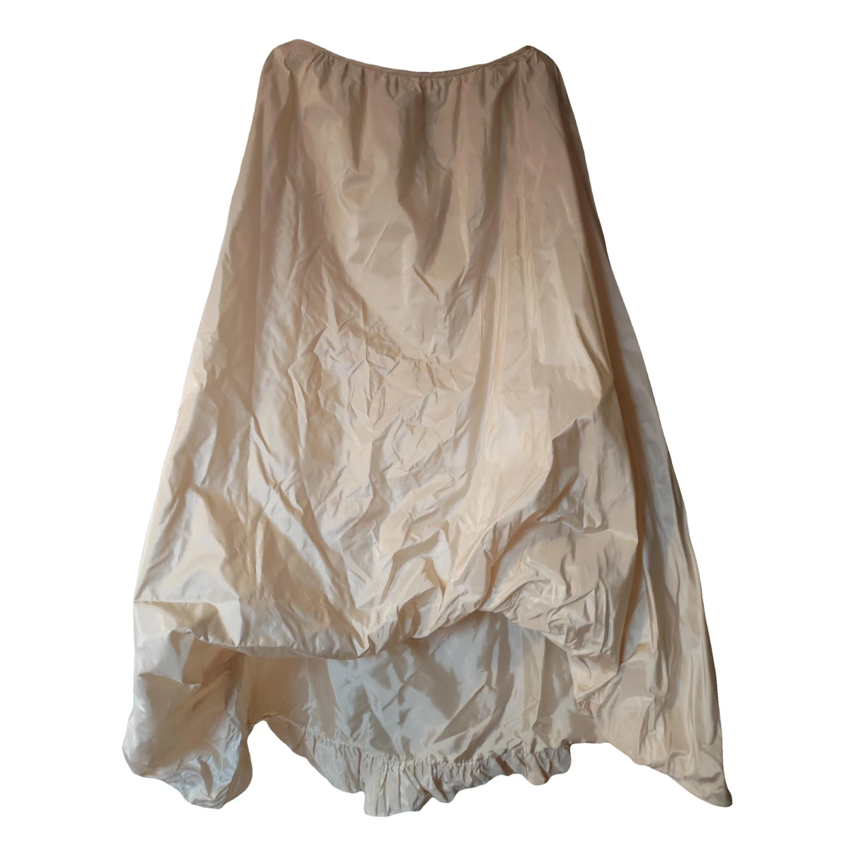 Pre-owned Max Mara Silk Skirt In Ecru