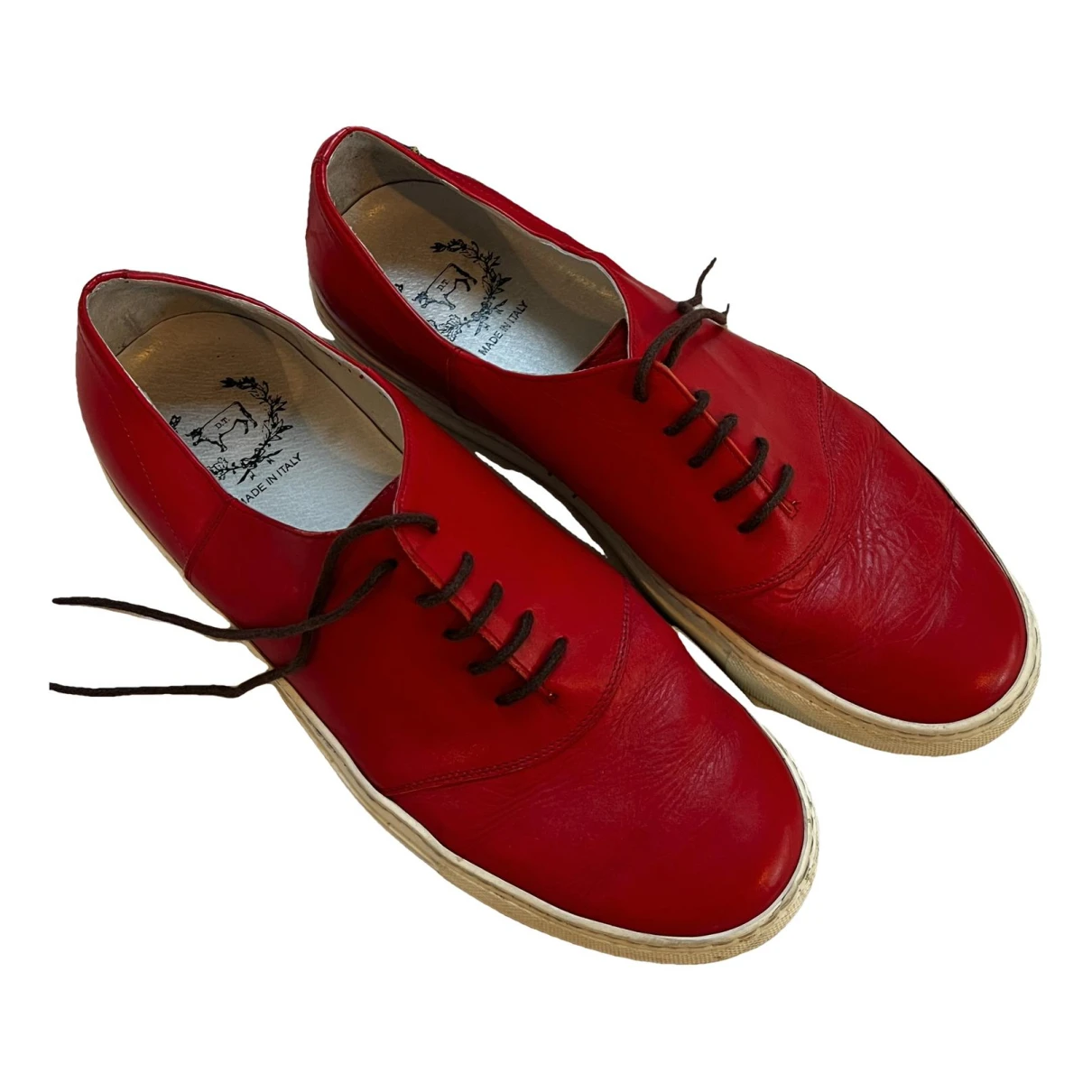 Pre-owned Del Toro Leather Low Trainers In Red