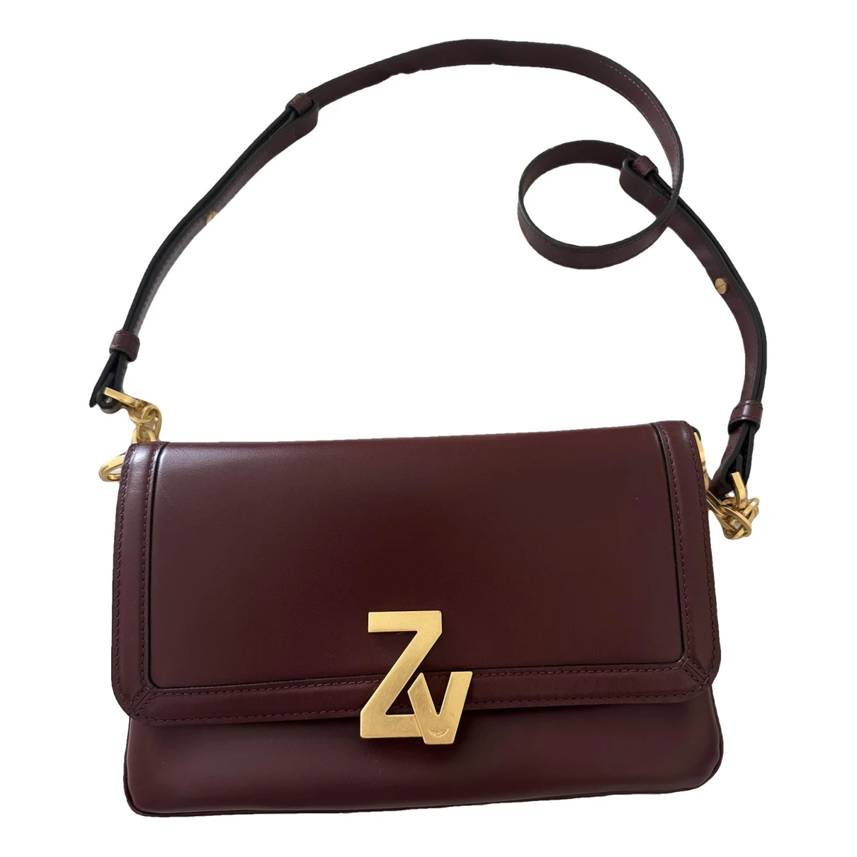 Pre-owned Zadig & Voltaire Leather Handbag In Burgundy