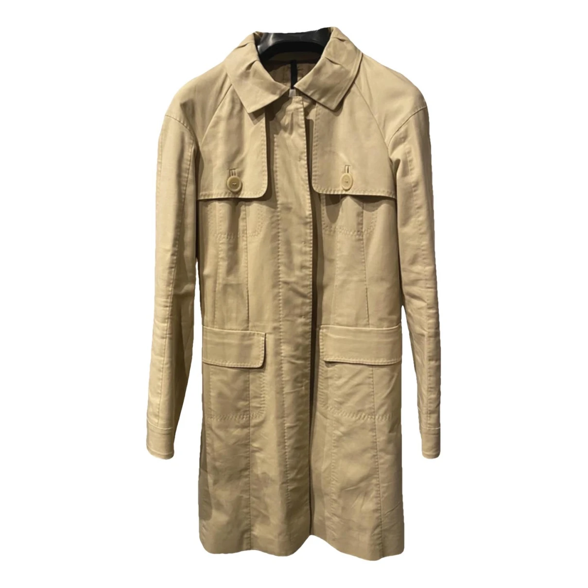Pre-owned Moncler Trench Coat In Beige