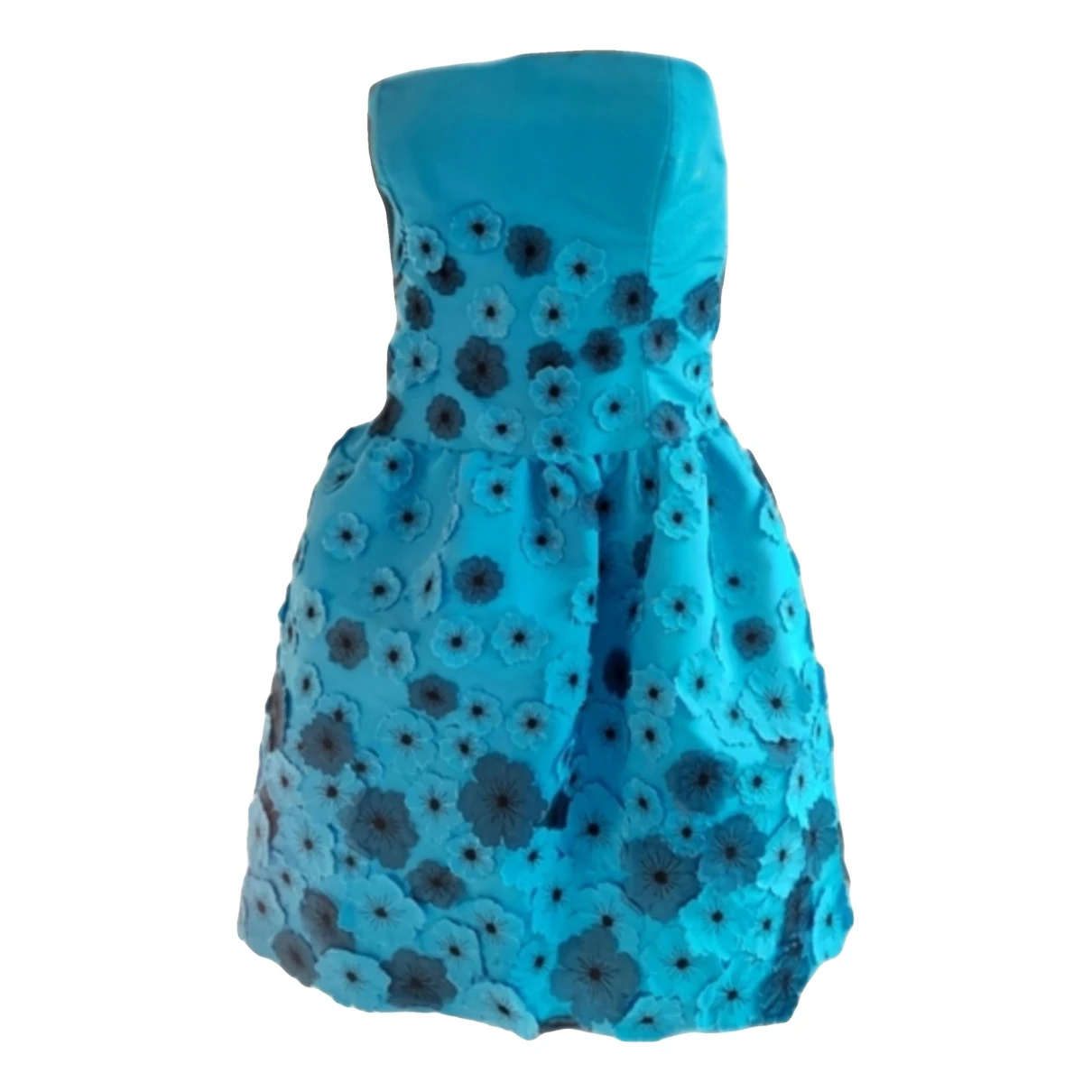 Pre-owned Oscar De La Renta Silk Mid-length Dress In Blue