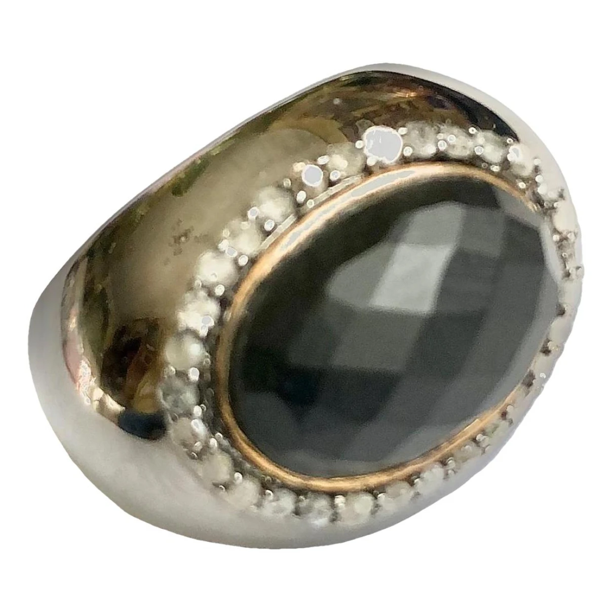 Pre-owned Tous Silver Ring In Anthracite