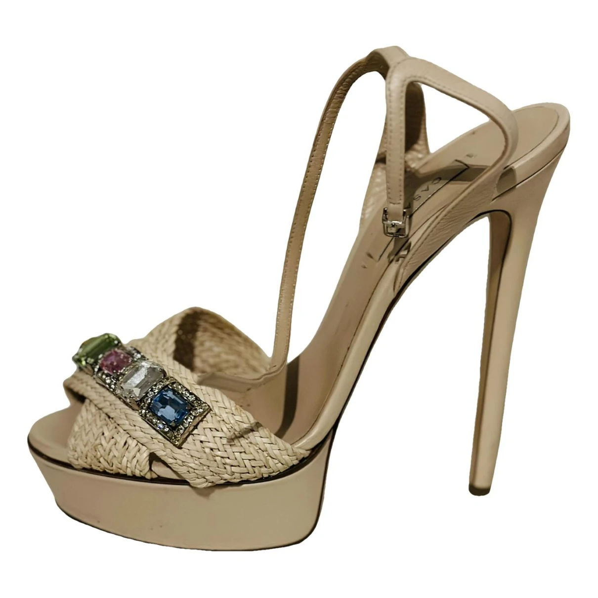 Pre-owned Casadei Leather Sandal In Beige