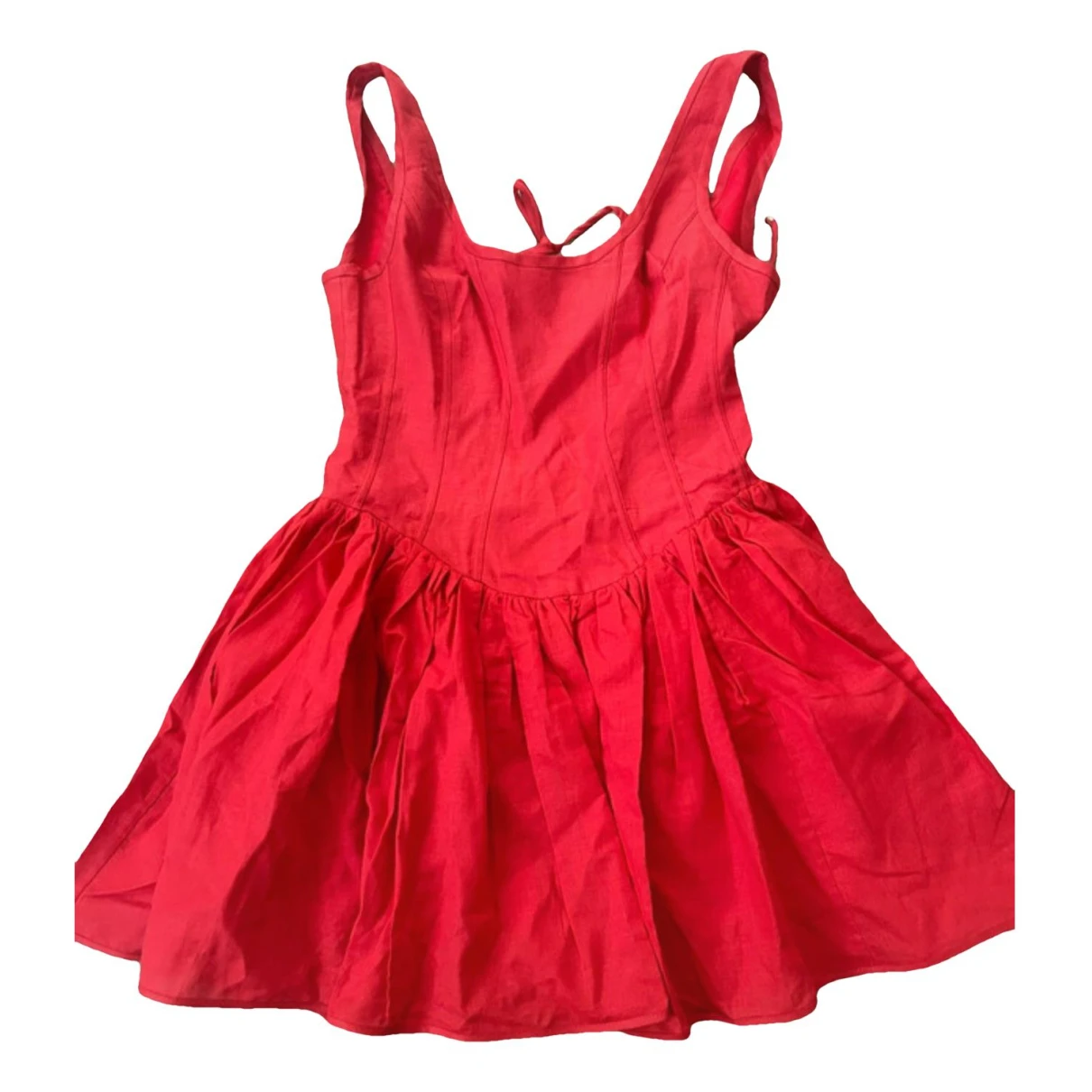 Pre-owned Zimmermann Linen Mini Dress In Red