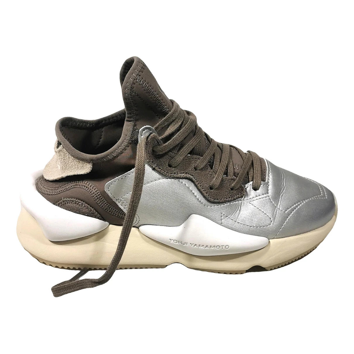 Pre-owned Y-3 By Yohji Yamamoto Leather Trainers In Beige