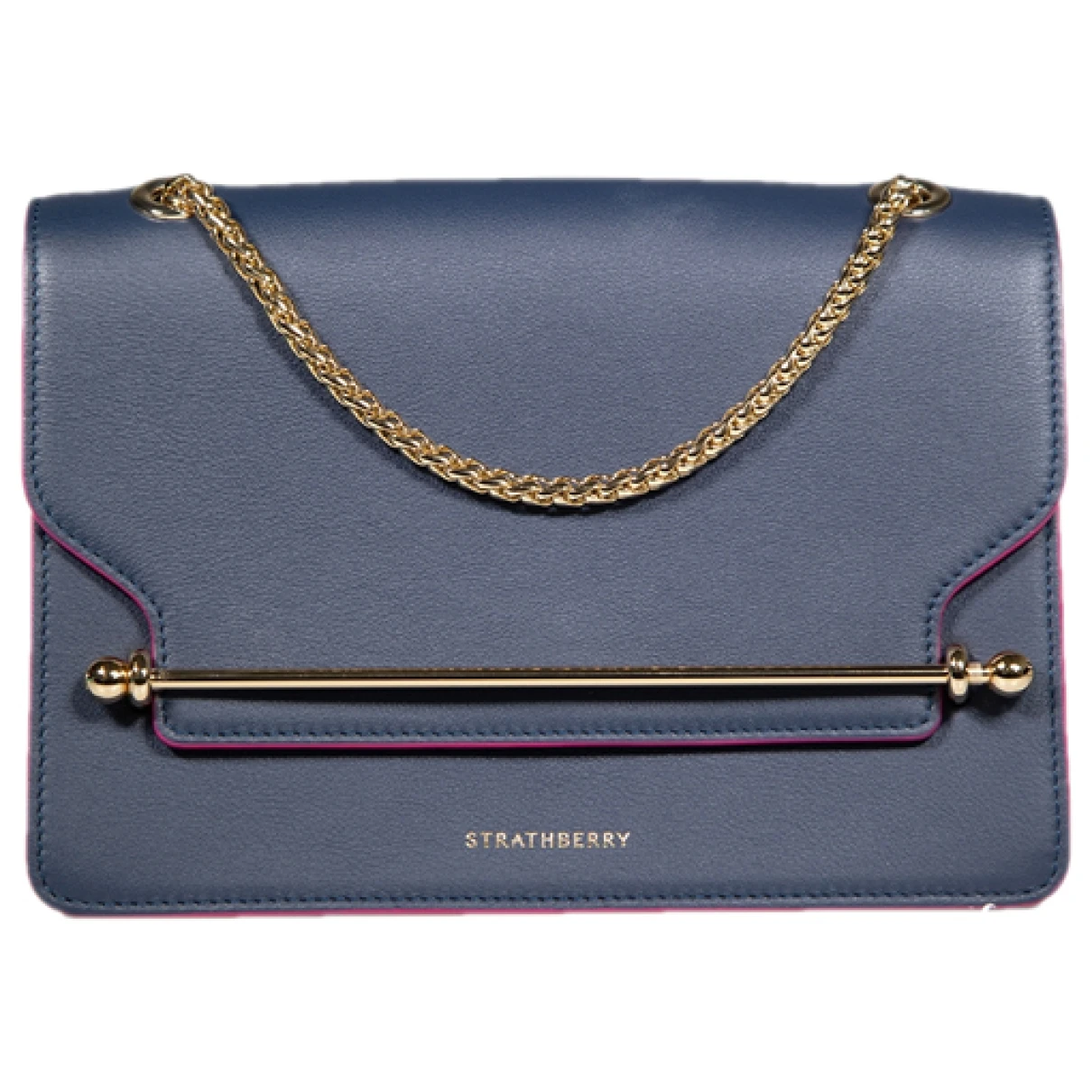 Pre-owned Strathberry Leather Handbag In Navy