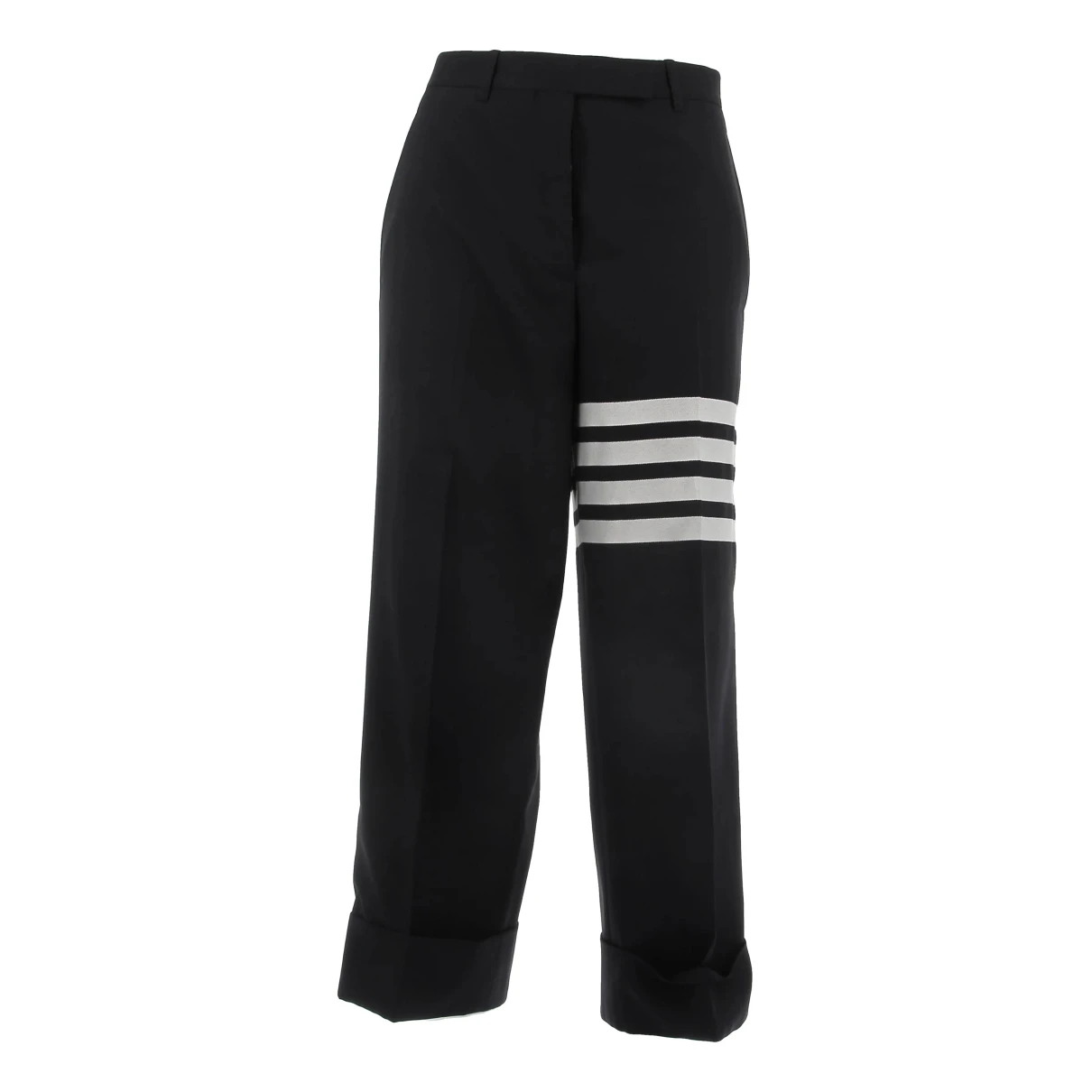 Pre-owned Thom Browne Wool Trousers In Navy