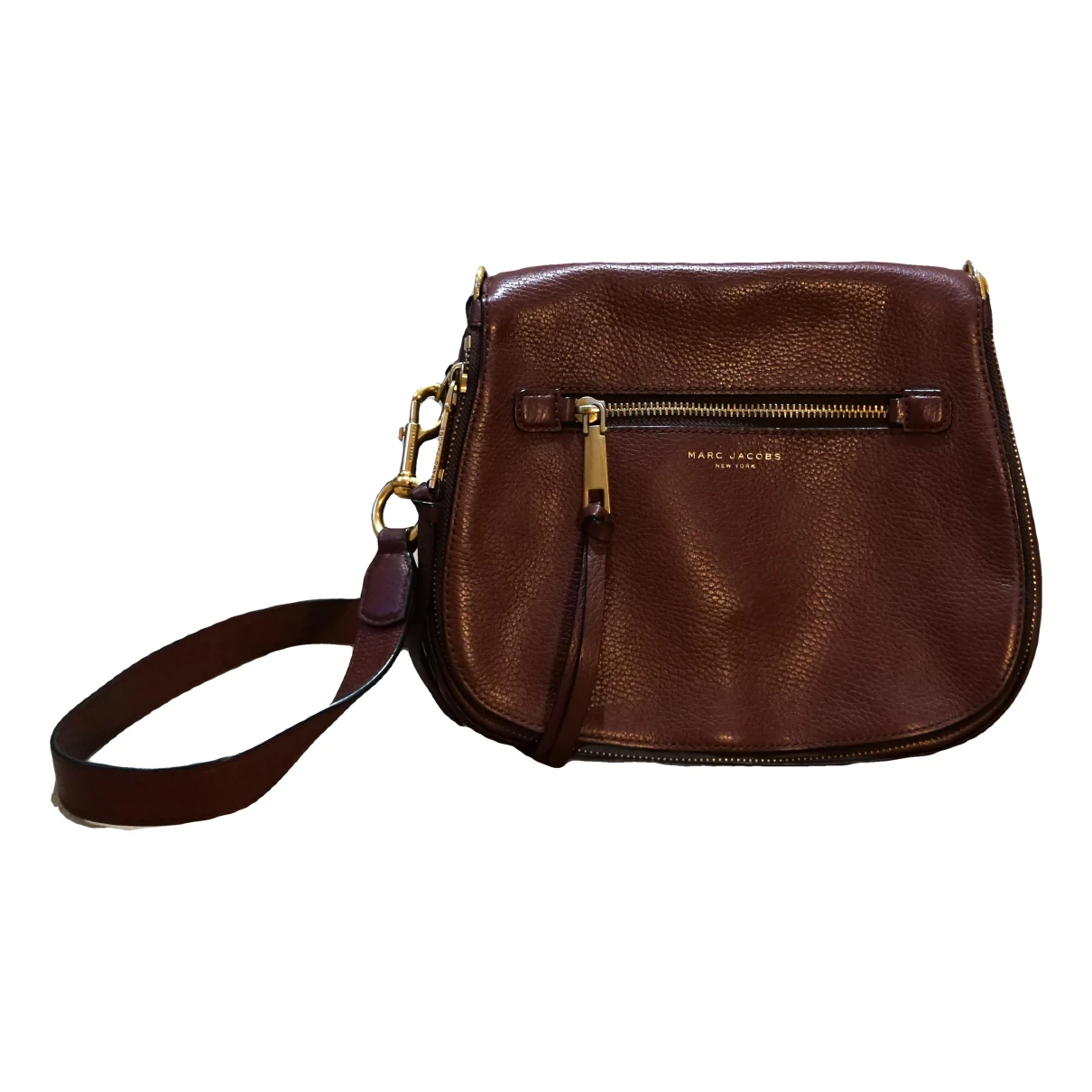 Pre-owned Marc Jacobs Leather Crossbody Bag In Burgundy