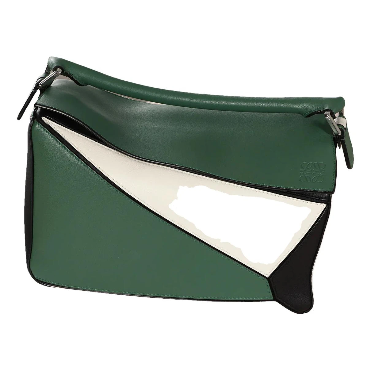 Pre-owned Loewe Puzzle Leather Handbag In Green