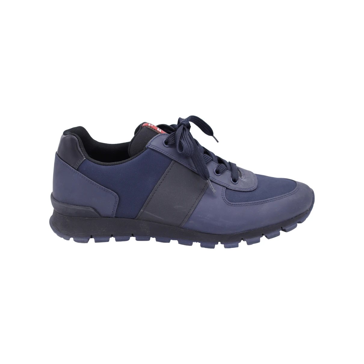 Pre-owned Prada Leather Low Trainers In Blue